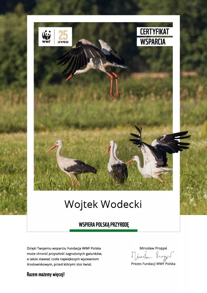 certyfikat wsparcia polskiej przyrody