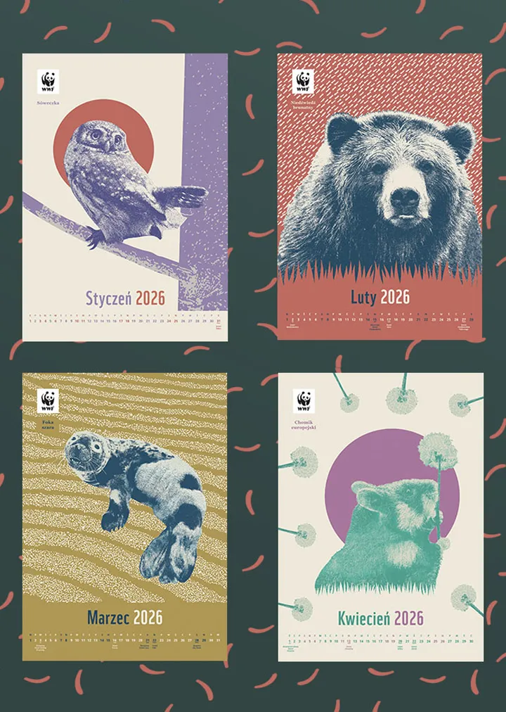 Kalendarz ścienny WWF na rok 2026: styczeń-kwiecień