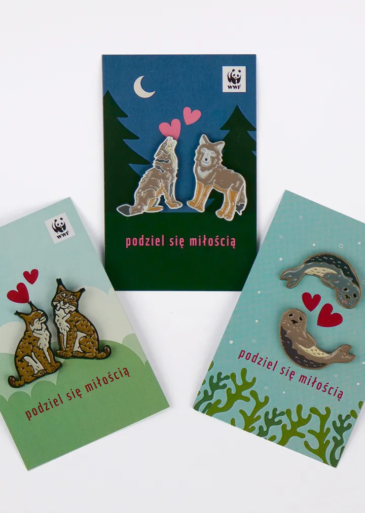 Walentynkowe piny WWF: rysie, foki, wilki - podziel się miłością