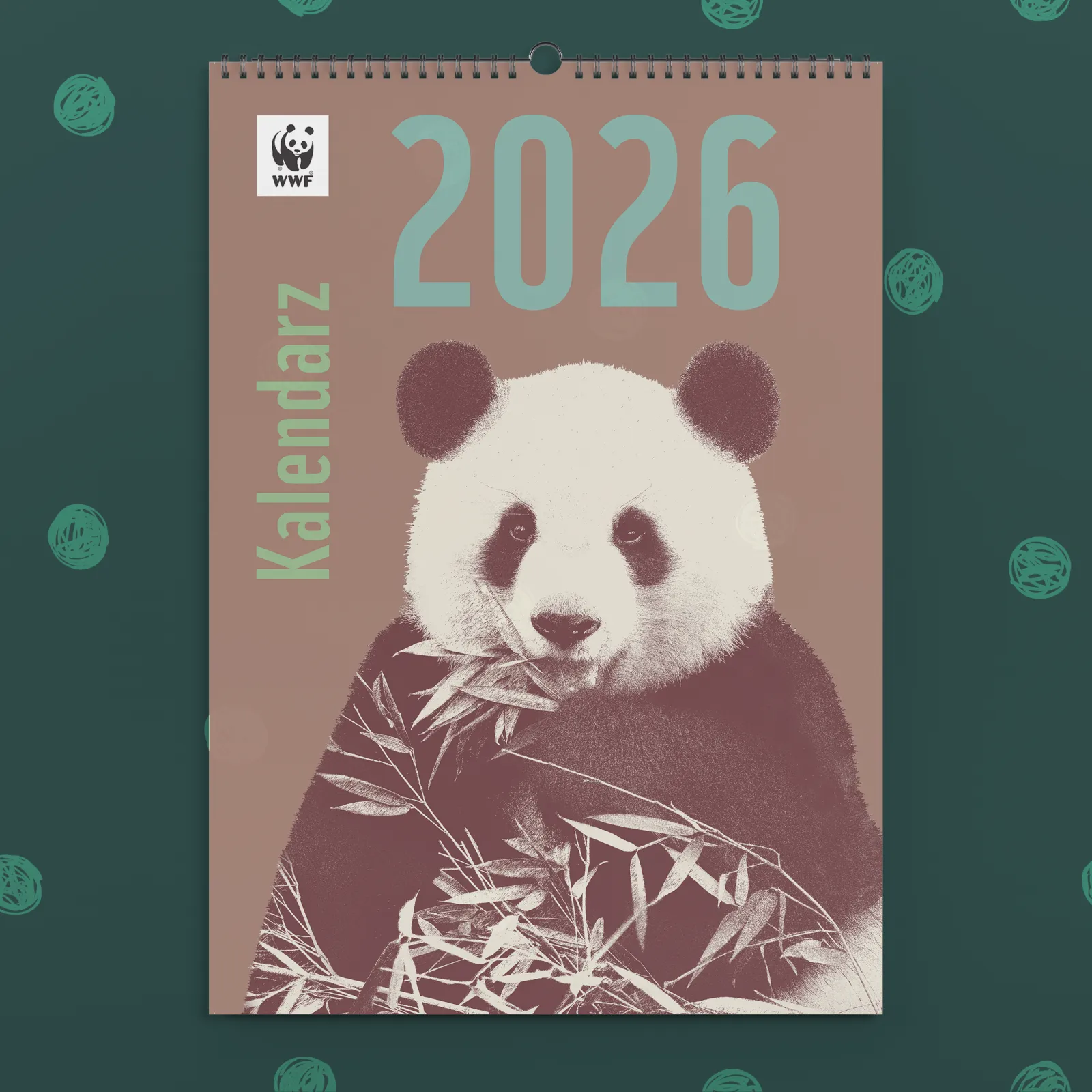 Kalendarz ścienny WWF na rok 2026: okładka z pandą