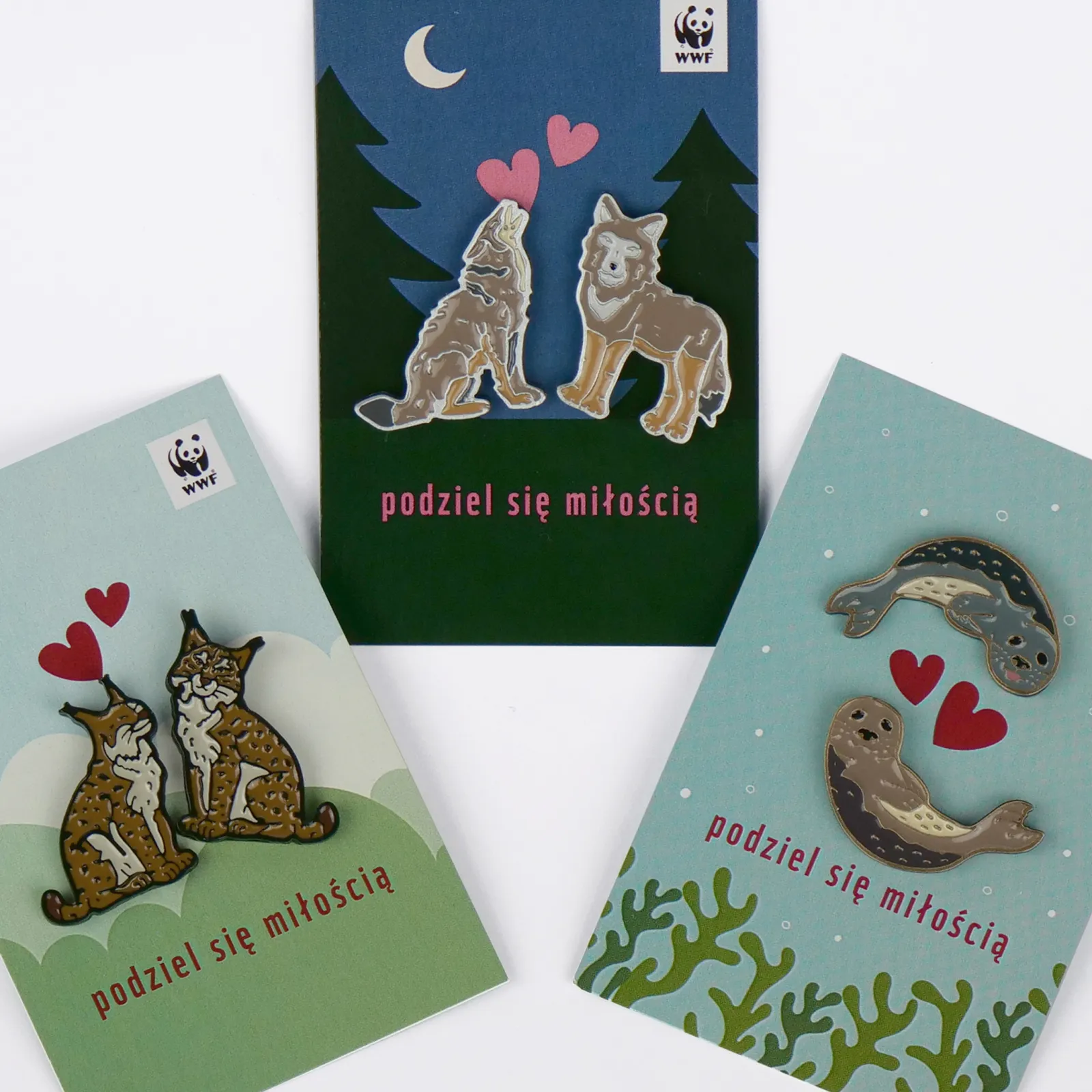 Walentynkowe piny WWF: rysie, foki, wilki - podziel się miłością