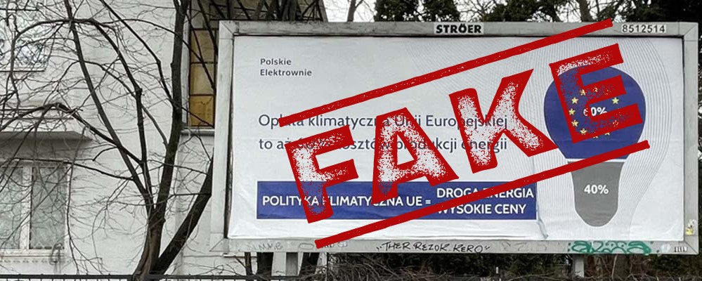 Billboard z kampanią "żarówkową"