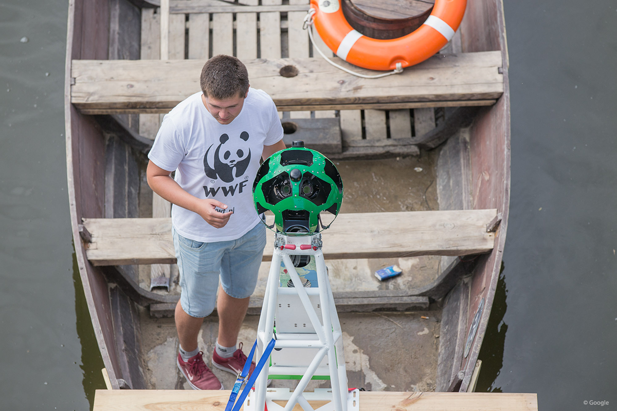 Technologia Google Street View na płaskodennych łodziach