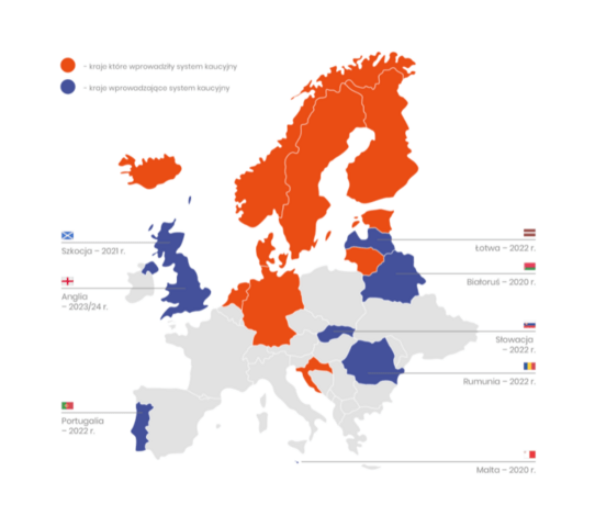 mapa systemu kaucyjnego